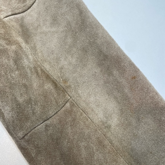 Vintage 90’s The Fox Collection Suede Leather Bomber Jacket Gray Chinstrap M - Picture 6 of 8